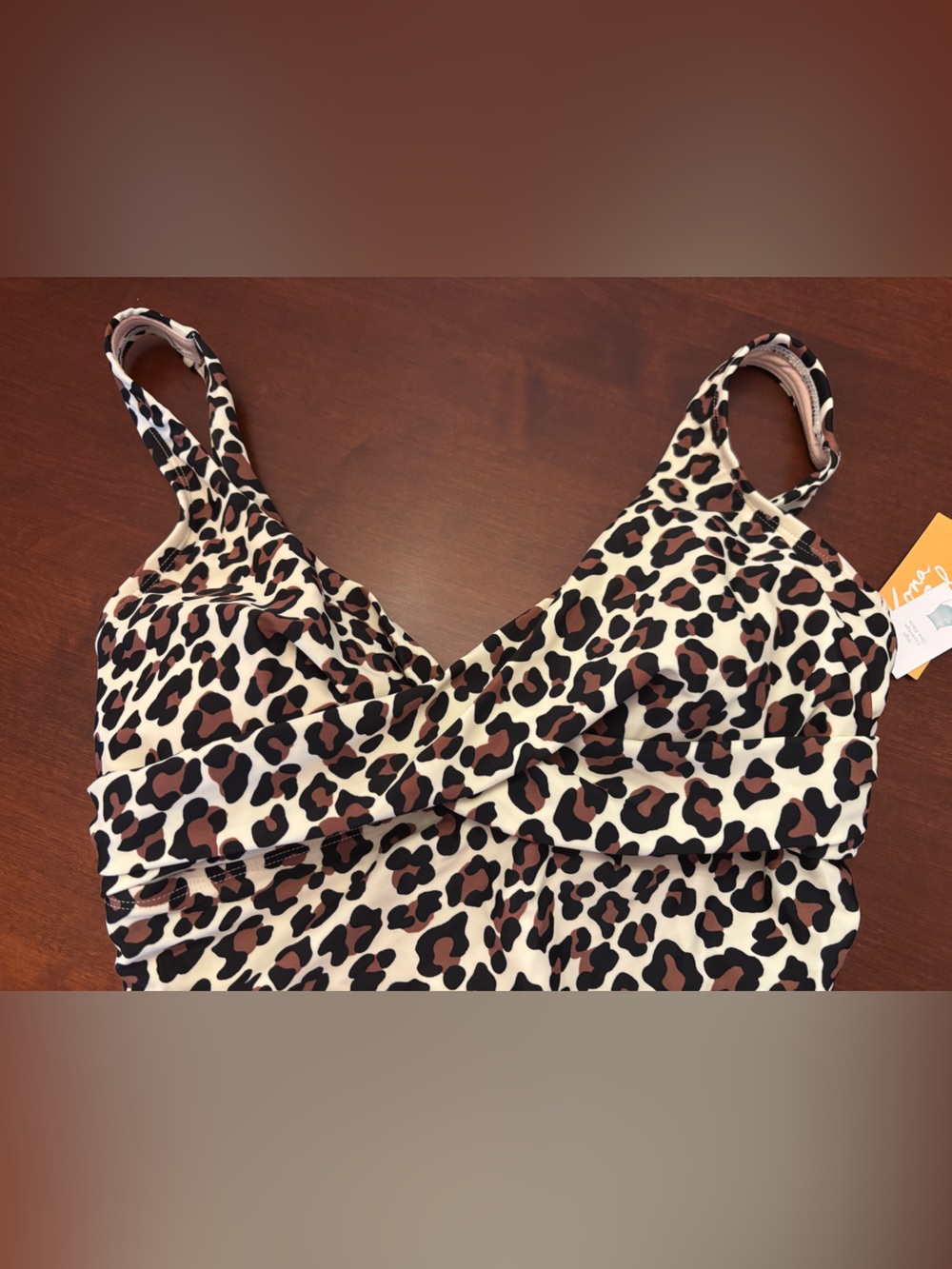 Kona Sol Leopard Print One-Piece Swimsuit in Black, Brown, Cream - Picture 6 of 7